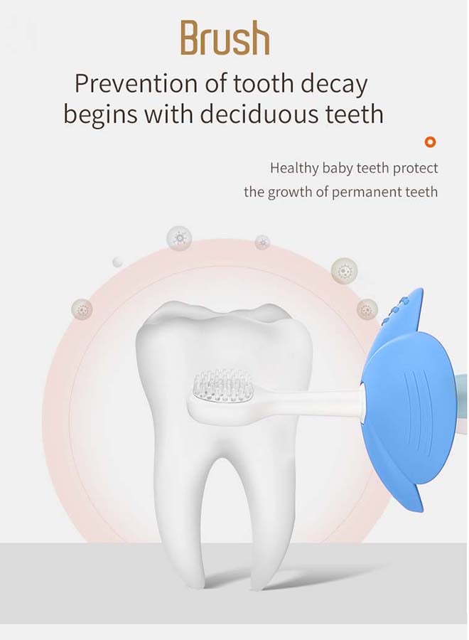 لوكو فرشاة أسنان من لوكو على شكل زهرة سيليكون أزرق - Image 3