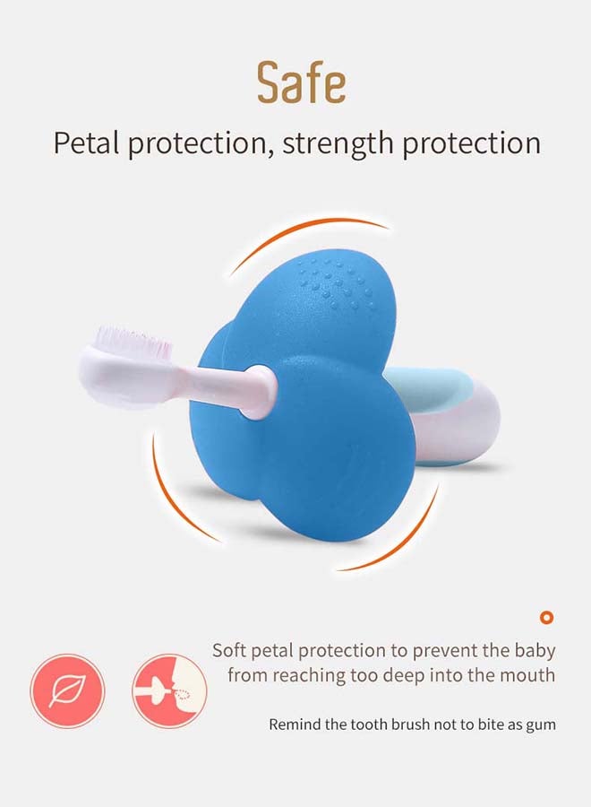 لوكو فرشاة أسنان من لوكو على شكل زهرة سيليكون أزرق - Image 2