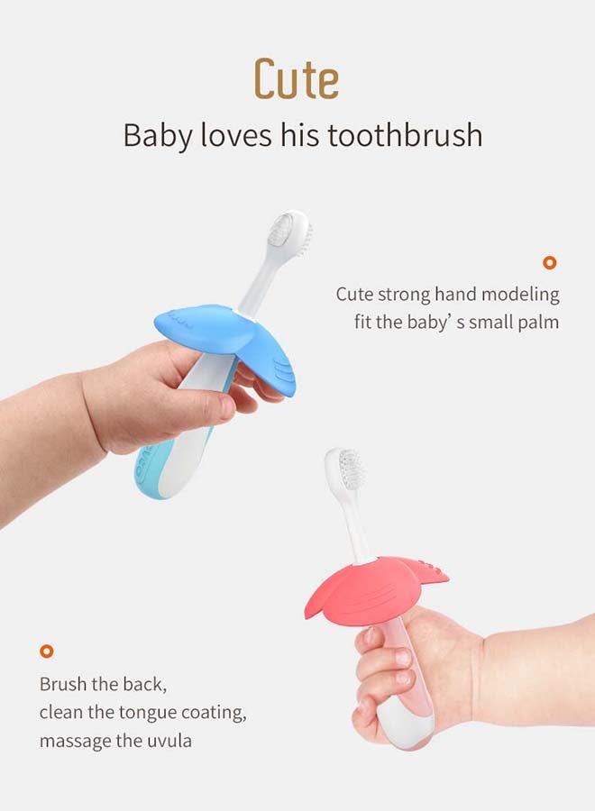 لوكو فرشاة أسنان من لوكو على شكل زهرة سيليكون أزرق - Image 5