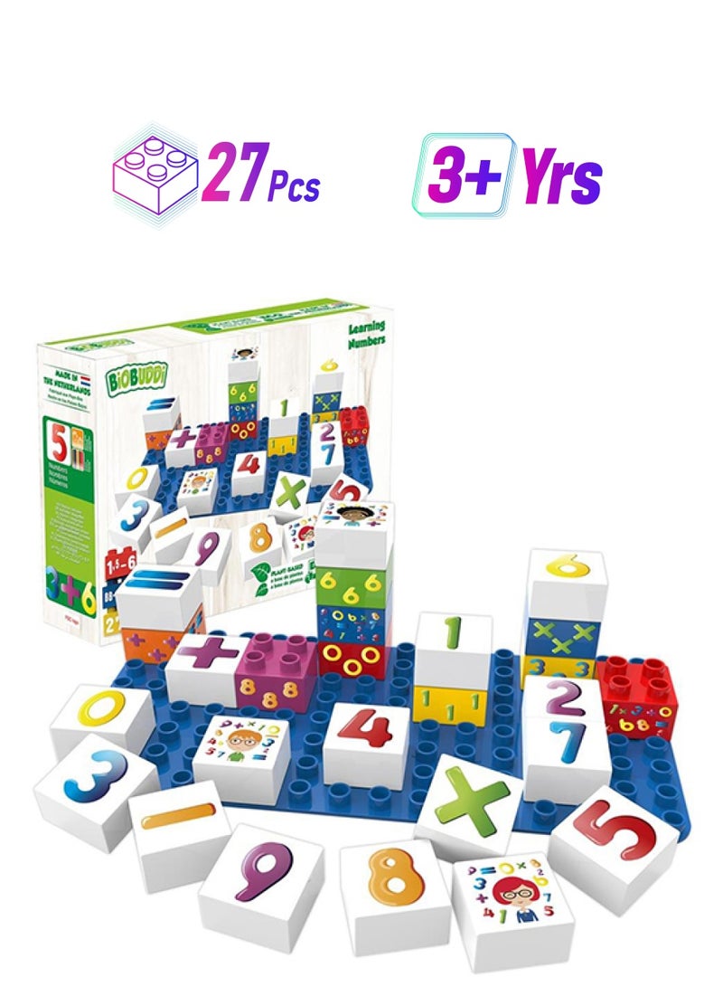 BioBUDDi BB-0002 27-Piece Learning Numbers Building Sets 27 3+ Years - Image 1