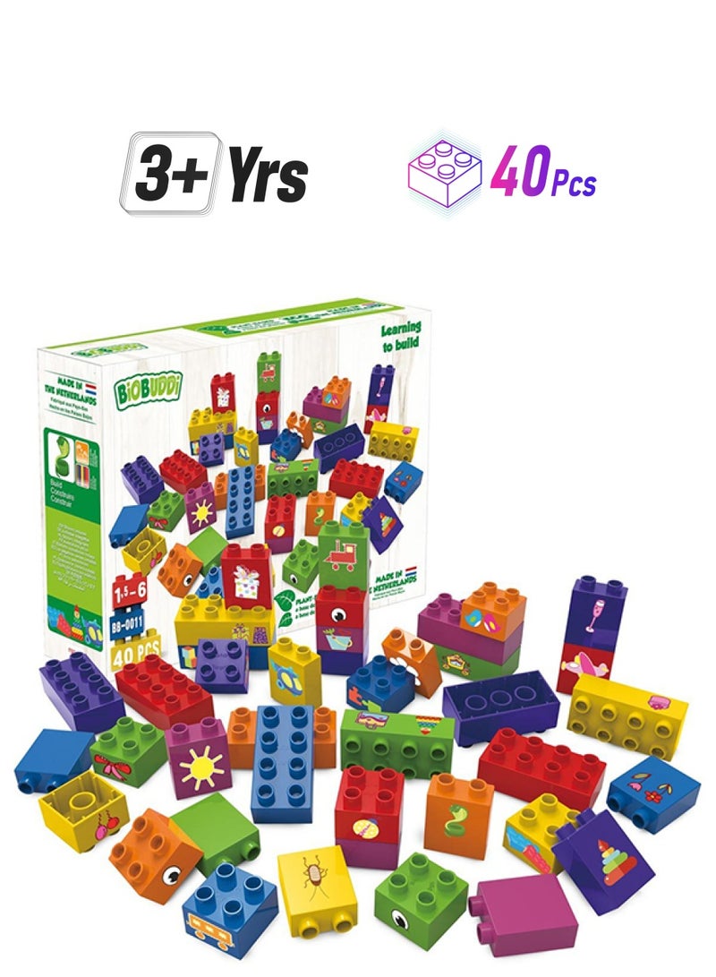 BioBUDDi BB-0011 40-Piece Learning Building Sets 40 3+ Years - Image 1
