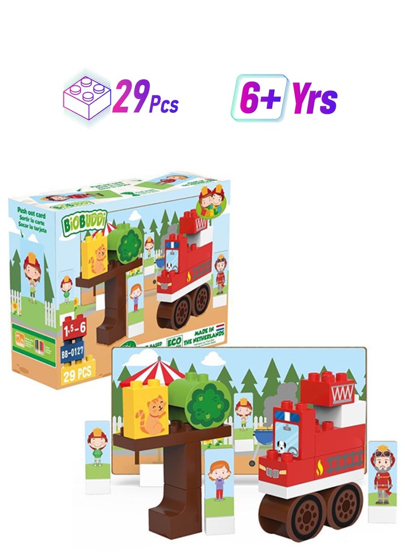 BioBUDDi BB-0127 29-Piece Fire Truck Building Sets 29 6+ Years - Image 1