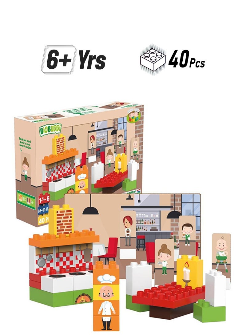BioBUDDi BB-0141 40-Piece Restaurant Building Sets 40 6+ Years  - Image 1