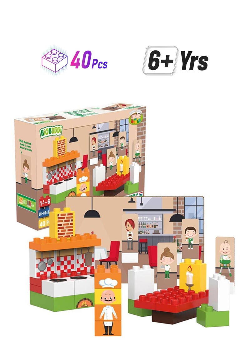 BioBUDDi BB-0141 40-Piece Restaurant Building Sets 40 6+ Years - Image 1