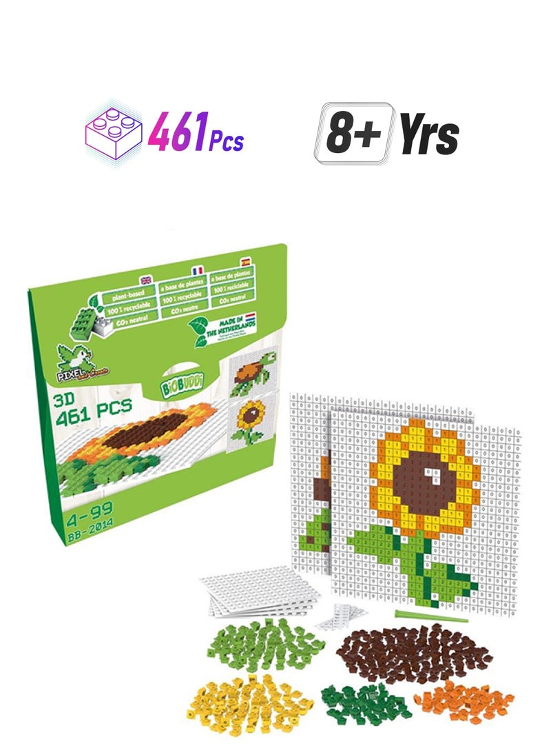 BioBUDDi BB-2014 461-Piece Pixel And Create Flower Or Turtle Building Set 461 8+ Years - Image 1