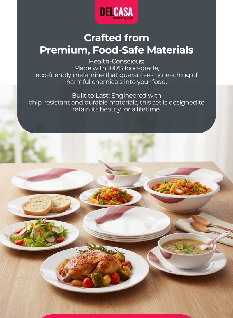 ديلكاسا طقم عشاء ميلامين مكون من 20 قطعة أبيض/أزرق 45سم - Image 1