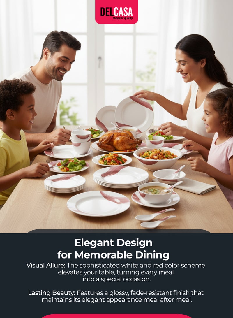 ديلكاسا طقم عشاء ميلامين مكون من 20 قطعة أبيض/أزرق 45سم - Image 2