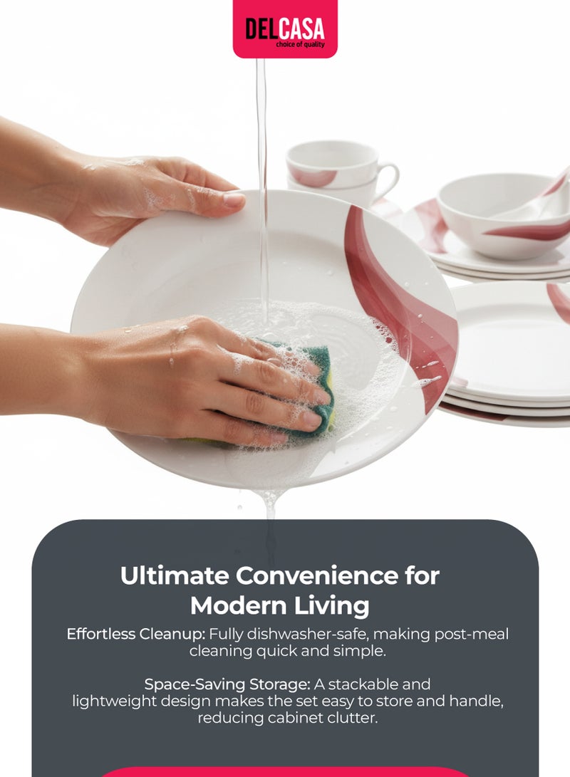 ديلكاسا طقم عشاء ميلامين مكون من 20 قطعة أبيض/أزرق 45سم - Image 3