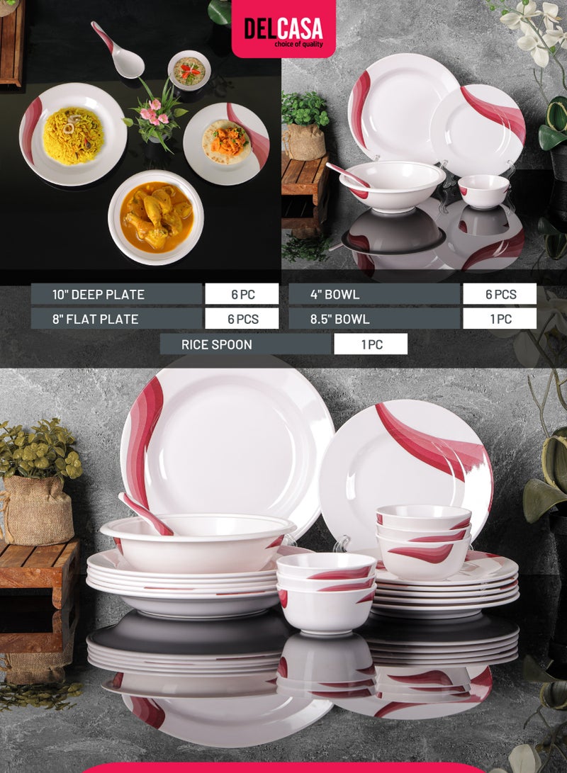 ديلكاسا طقم عشاء ميلامين مكون من 20 قطعة أبيض/أزرق 45سم - Image 4