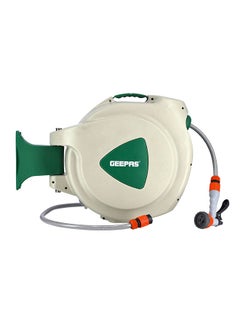 30M 1/2" Automatic Ready to Water Hose Reel with 180 Swivel Mounting Bracket, Lock Mechanism, Hose Fitting, Adjustable Hose Stop and More Multicolour 0.50inch