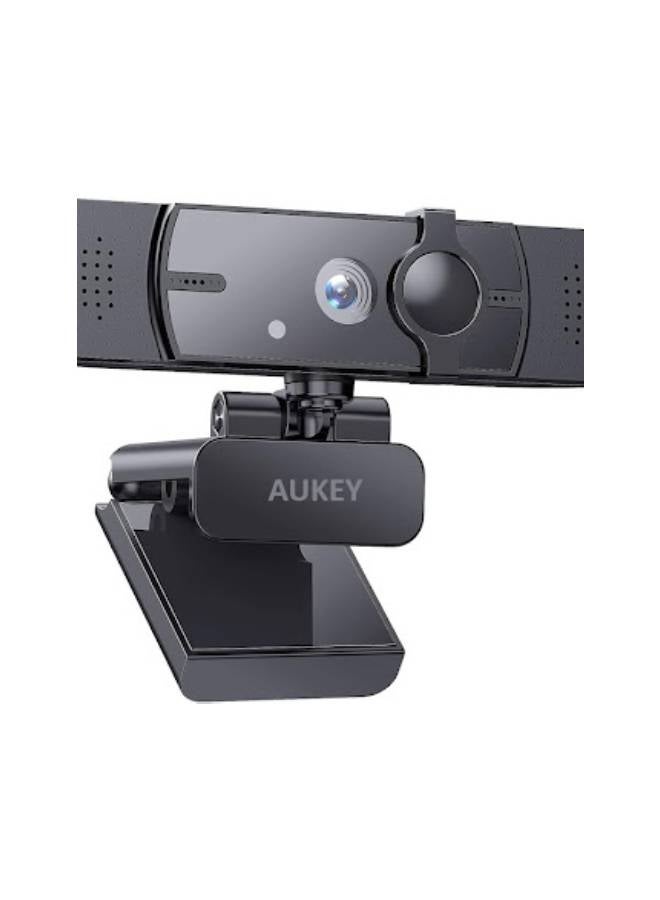 Aukey PC-LM7 1080p High-Definition Webcam with Privacy Cover Black  - Image 1