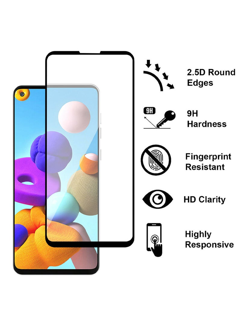مارجون لاصقة حماية للشاشة من الزجاج المقوى بتصميم ثلاثي الأبعاد لهاتف سامسونج جالاكسي A21s شفاف - Image 2