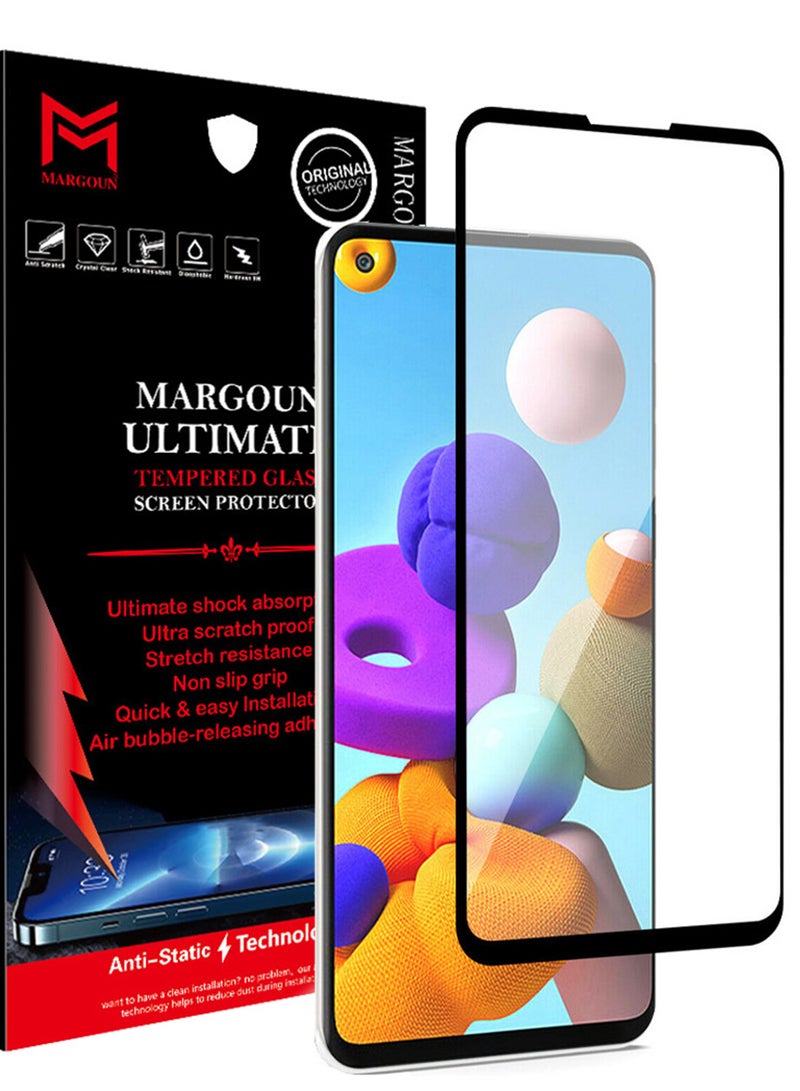 مارجون لاصقة حماية للشاشة من الزجاج المقوى بتصميم ثلاثي الأبعاد لهاتف سامسونج جالاكسي A21s شفاف - Image 1