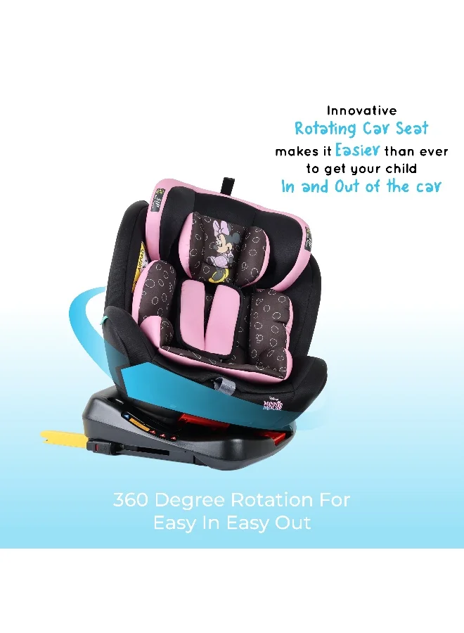 Disney 4-In-1 360° Rotation Minnie Mouse Baby/Kids Car Seat, Suitable from 0 months to 12 years, Upto 36kg