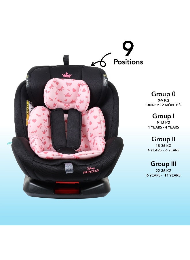 Disney 4-In-1 360° Rotation Princess Baby/Kids Car Seat, Suitable from 0 months to 12 years, Upto 36kg - Image 4