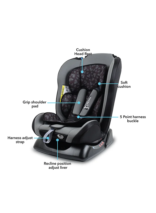 ديزني 3-In-1 DC Comics Superman Baby/Kids Car Seat, Suitable from 0 months to 6 years, Upto 25kg