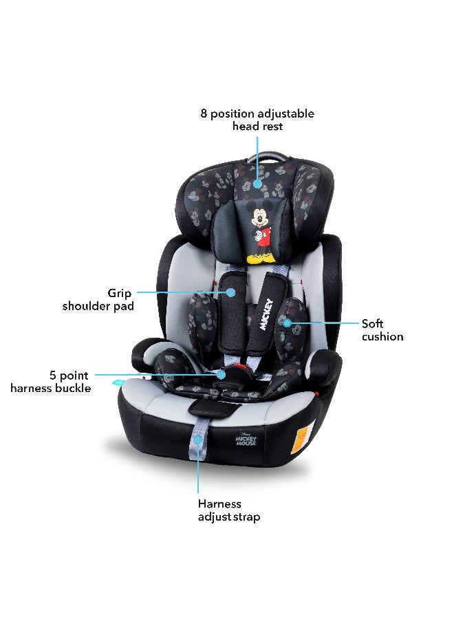 ديزني مقعد سيارة ميكي ماوس 3 في 1 للأطفال/الرضع + مقعد معزز، مناسب من سن 9 إلى 12 عامًا، حتى وزن 36 كجم - Image 3