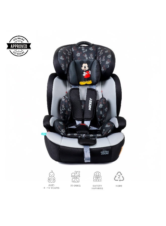 ديزني مقعد سيارة ميكي ماوس 3 في 1 للأطفال/الرضع + مقعد معزز، مناسب من سن 9 إلى 12 عامًا، حتى وزن 36 كجم - Image 2