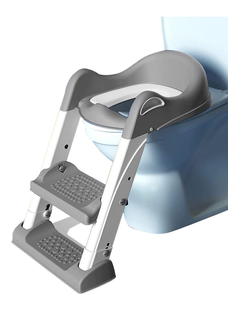 Eazy Kids Step Stool Foldable Potty Trainer Seat - Grey  - Image 1