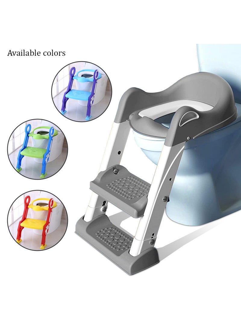 Eazy Kids Step Stool Foldable Potty Trainer Seat - Grey  - Image 2