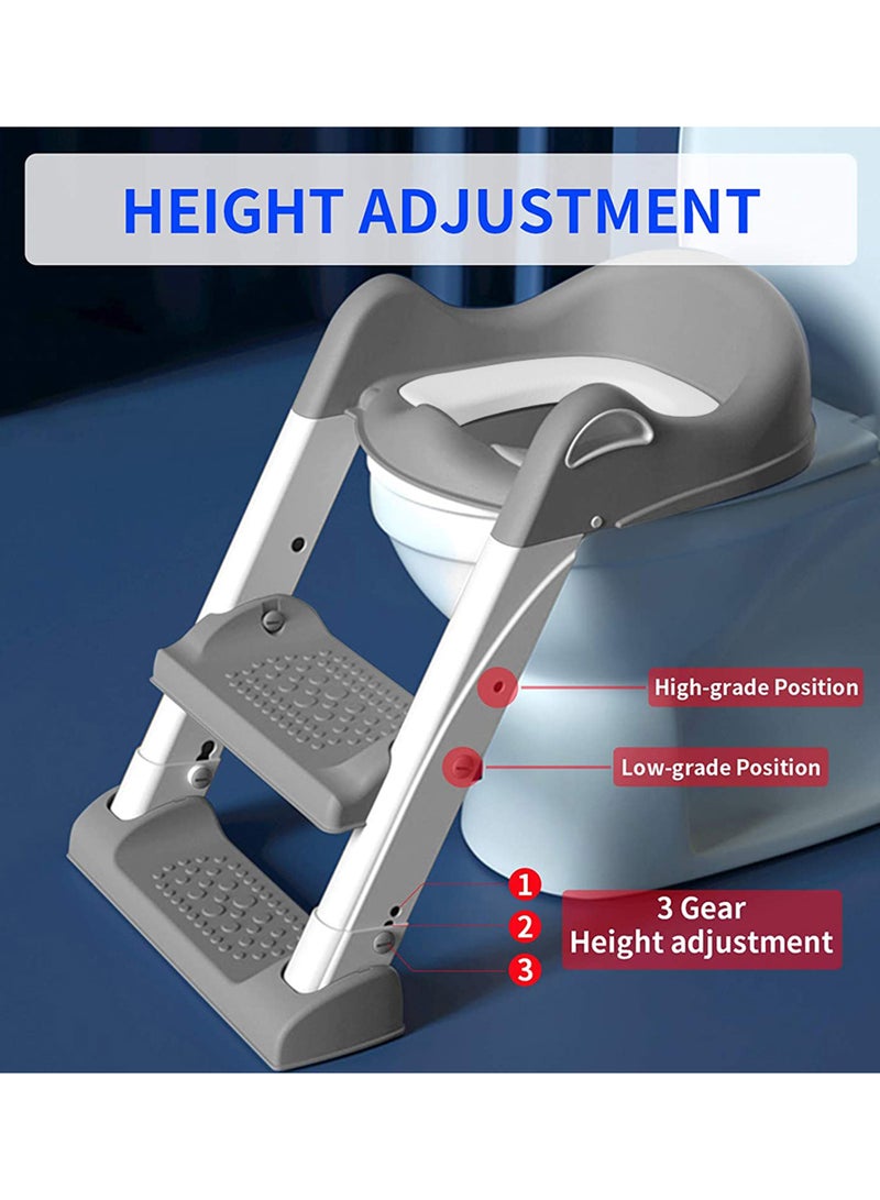 Eazy Kids Step Stool Foldable Potty Trainer Seat - Grey  - Image 4
