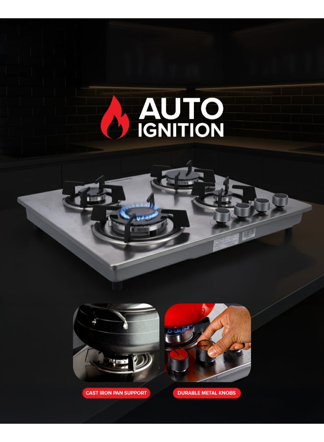 أولسنمارك موقد غاز بتصميم 2 في 1 OMCH1824 فضي/أسود - Image 4