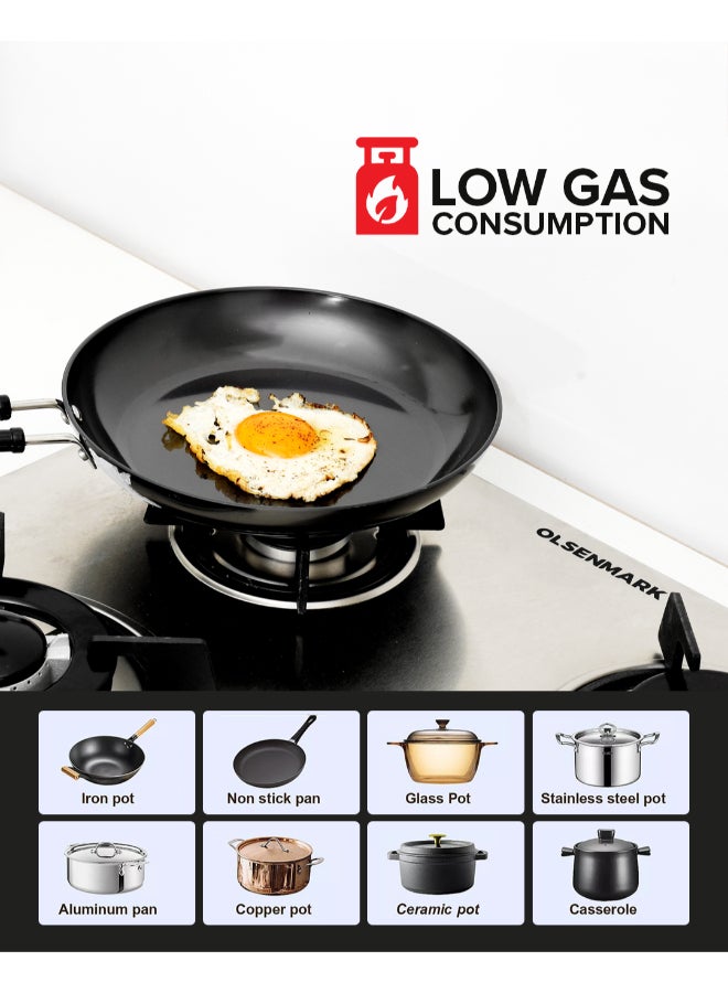أولسنمارك موقد غاز بتصميم 2 في 1 OMCH1824 فضي/أسود - Image 5