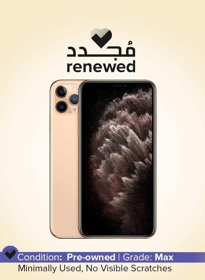 ابل  مُجدد - هاتف آيفون 11 برو مع تطبيق فيس تايم بذاكرة داخلية سعة 512 جيجابايت ويدعم تقنية 4G LTE - مواصفات الإمارات العربية المتحدة - لون ذهبي - Image 1