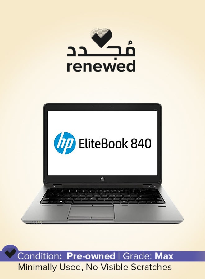 HP مُجدد - لابتوب إيليت بوك ‎840 G1 ‏(2014) بشاشة مقاس 14 بوصة ومعالج إنتل كور i5 من الجيل الرابع ومزود بذاكرة رام سعة 8 جيجابايت ومحرك أقراص صلبة سعة 500 جيجابايت وبطاقة رسومات راديون 8750M بدقة عالية الوضوح سعة 1 جيجابايت اللغة الإنجليزية أسود - Image 1