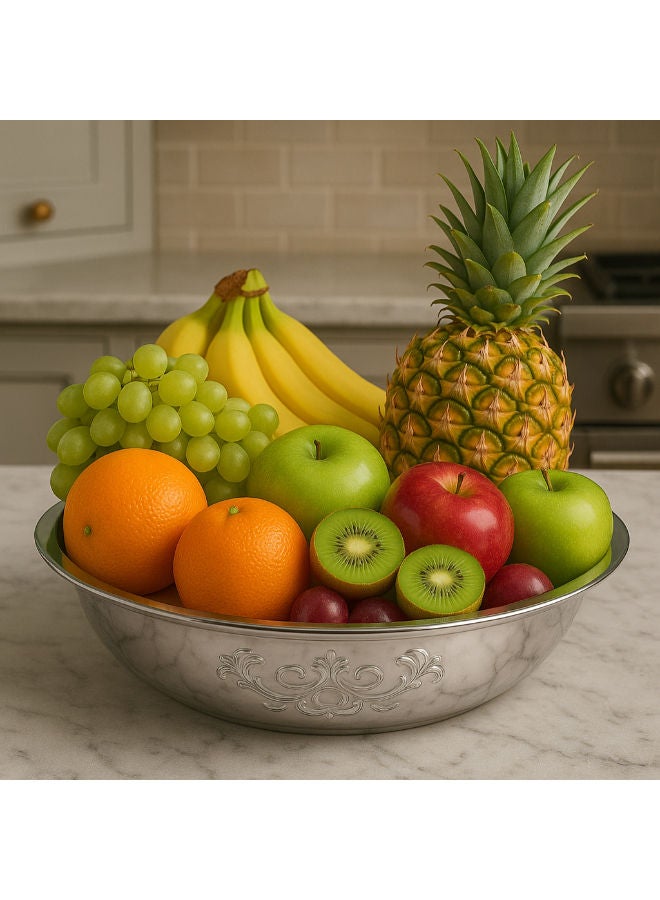 المفرج صينية طعام دائرية فضي 55سم - Image 1