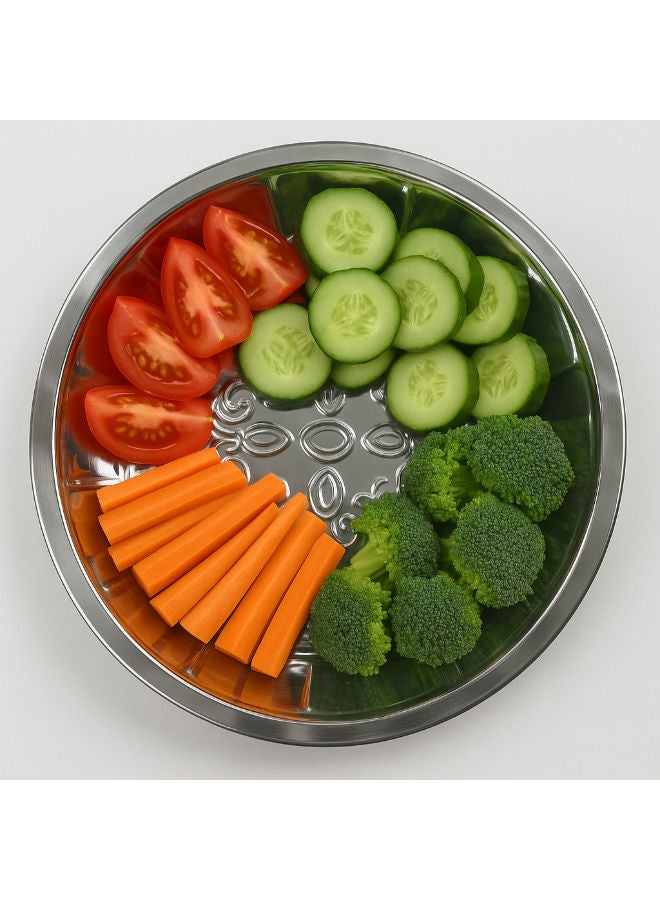 المفرج صينية طعام دائرية فضي 55سم - Image 3