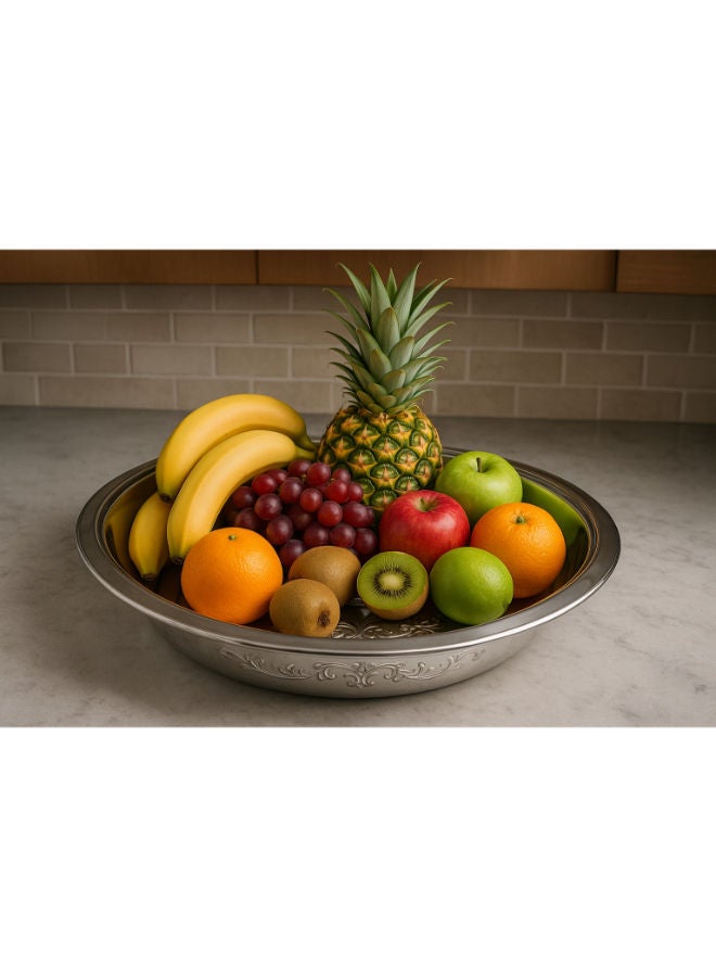 المفرج صينية طعام دائرية فضي 55سم - Image 2