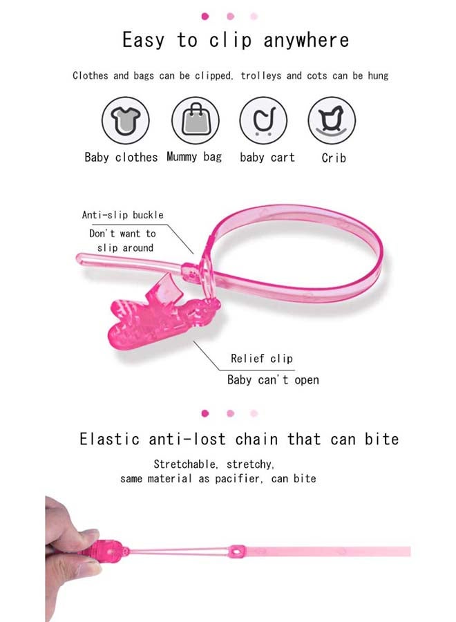 LuQu Pacifier Holder Silicone Pink - Image 3