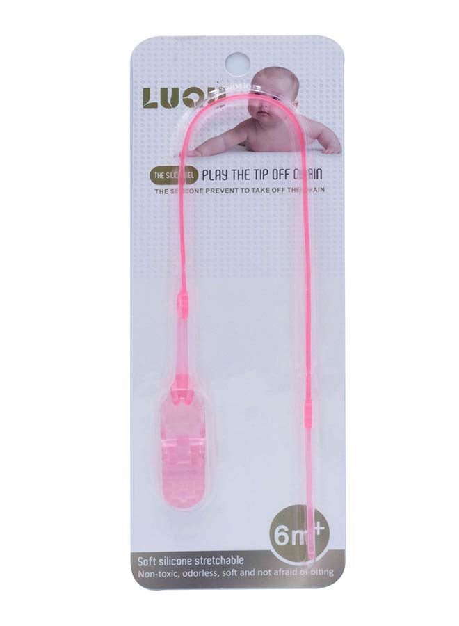 LuQu Pacifier Holder Silicone Pink - Image 2