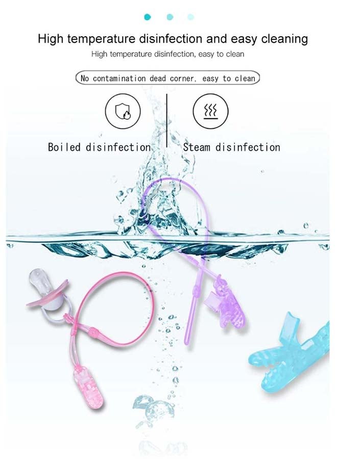 LuQu Pacifier Holder Silicone Pink - Image 4