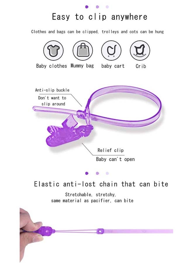 LuQu Pacifier Holder Silicone Purple  - Image 3