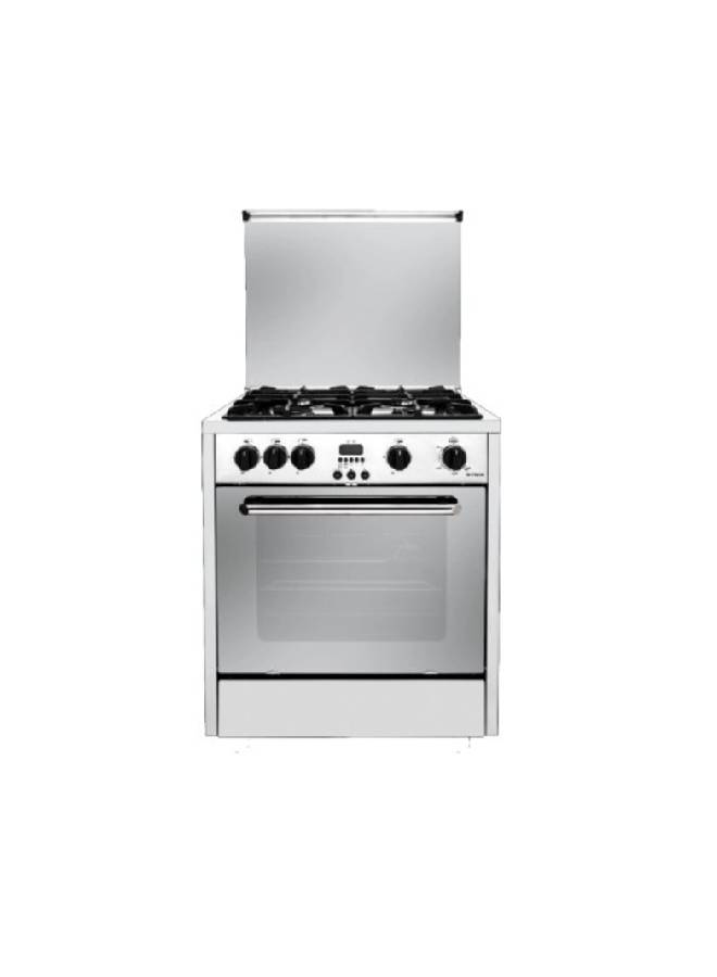 Fresh Professional Control 65X60 Cm Gas Cooker Full Safety With Fan And Cast Iron And Shut Down Gas Option 500003510 Silver
