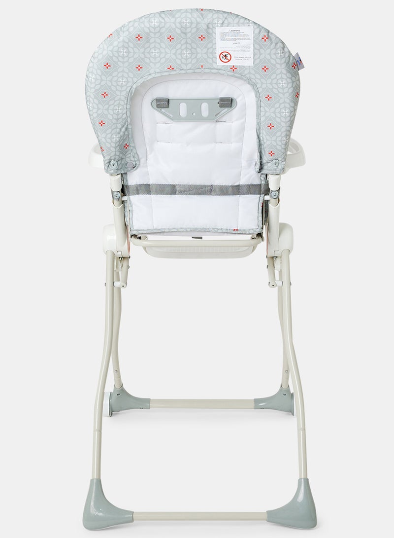 Bebi - Foldable Baby Feeding High Chair Lightweight With Multiple Recline Modes For 6 Months To 3 Years Grey/ White - Image 1