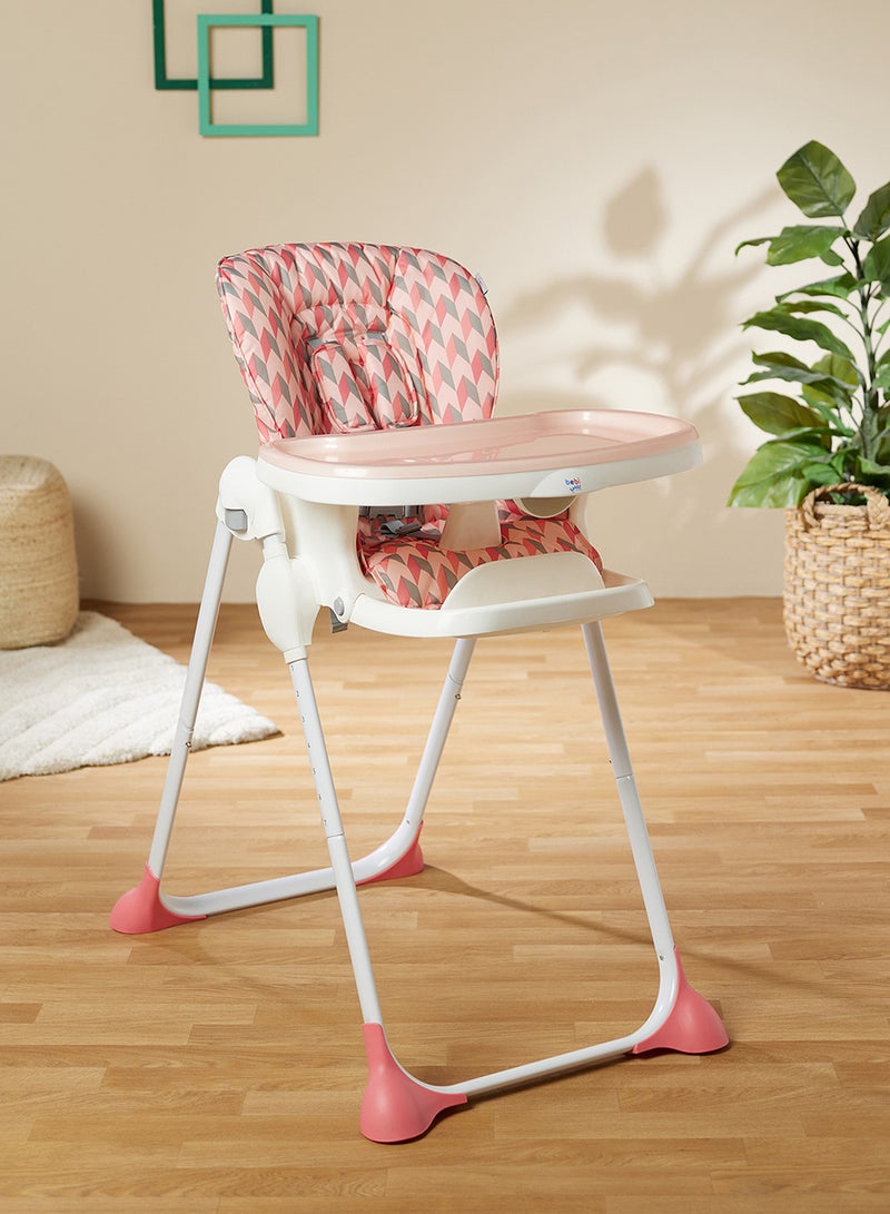 Bebi - Ultra Compact Baby Feeding High Chair Lightweight And Foldable With Multiple Recline Modes Suitable For Babies For 6 Months To 3 Years - Pink Pink - Image 1