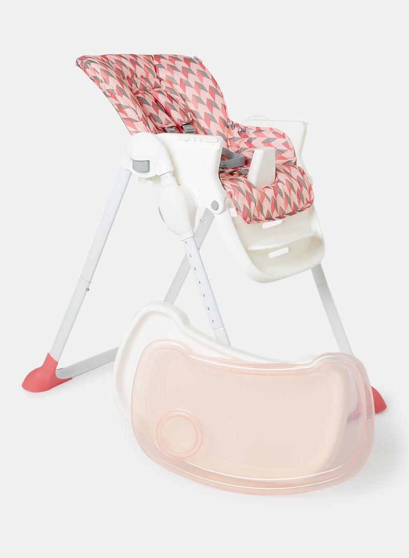 Bebi - Ultra Compact Baby Feeding High Chair Lightweight And Foldable With Multiple Recline Modes Suitable For Babies For 6 Months To 3 Years - Pink Pink - Image 1