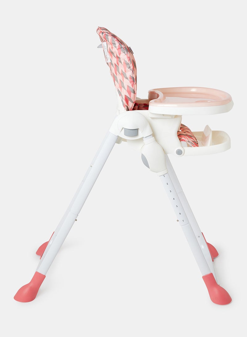 Bebi - Ultra Compact Baby Feeding High Chair Lightweight And Foldable With Multiple Recline Modes Suitable For Babies For 6 Months To 3 Years - Pink Pink - Image 1