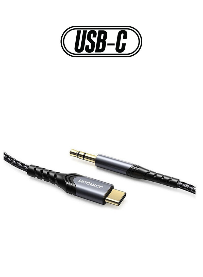 JOYROOM HI-FI Audio Cable Earphone 3.5mm to Type-C AUX Audio Cable Black  - Image 1