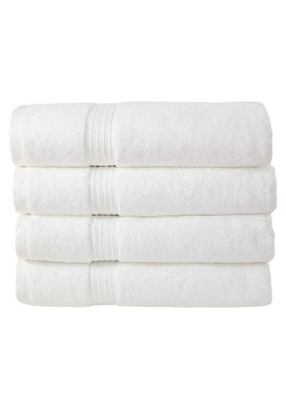 طقم مناشف حمام مكون من 4 قطع مصنوع من القطن الممشط بنسبة 100% وبكثافة 600 غرام لكل متر مربع وبجودة عالية وفائقة الامتصاص بجودة فندقية للاستحمام والمنتجع الصحي أبيض 70x140سم - pnsku/N49966166A/45/_/1765449394/f8aa9ab6-3fce-449c-9055-f13bae438079