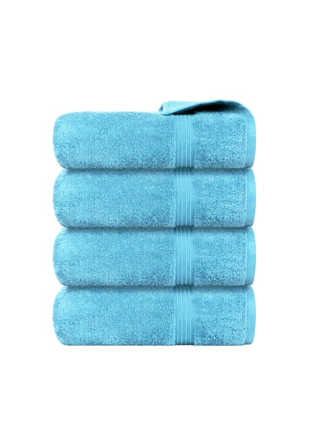 Bliss Casa 4-Piece Bath Towels, 100% Combed Cotton 550 GSM Superior Quality, Quick Dry Highly Absorbent Thick Soft Hotel Towles for Bath And Spa Bathroom Towel Set Light Blue 70x140cm Blue 70x140cm - Image 3