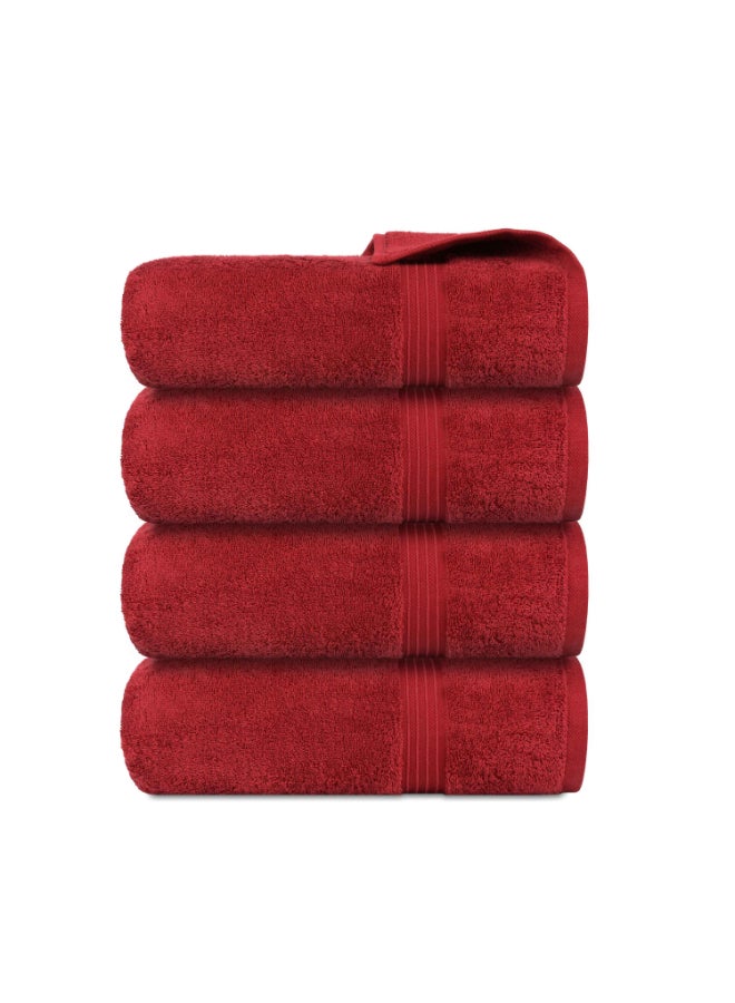 Bliss Casa 4-Piece Bath Towels, 100% Combed Cotton 550 GSM Superior Quality, Quick Dry Highly Absorbent Thick Soft Hotel Towles for Bath And Spa Bathroom Towel Set Burgundy 70x140cm Burgundy 70x140cm - Image 3