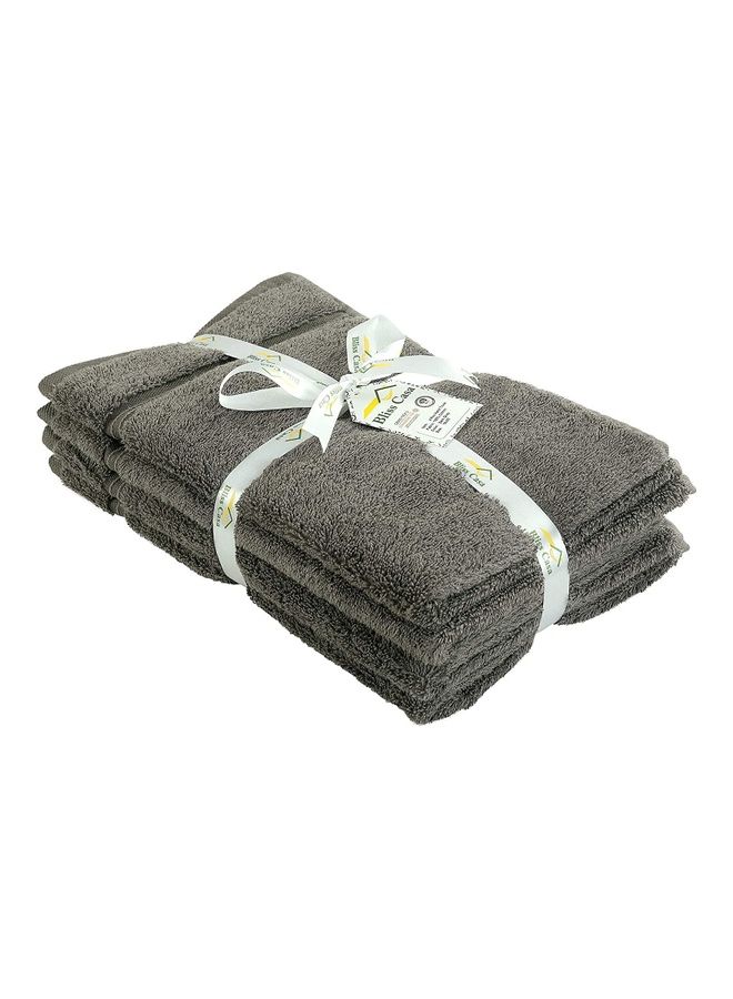 Bliss Casa 4-Piece Hand Towels, 100% Combed Cotton 550 GSM Superior Quality, Quick Dry Highly Absorbent Thick Soft Hotel Towles for Bath And Spa Bathroom Hand Towel Set Grey 40x70cm Grey 40x70cm - Image 2