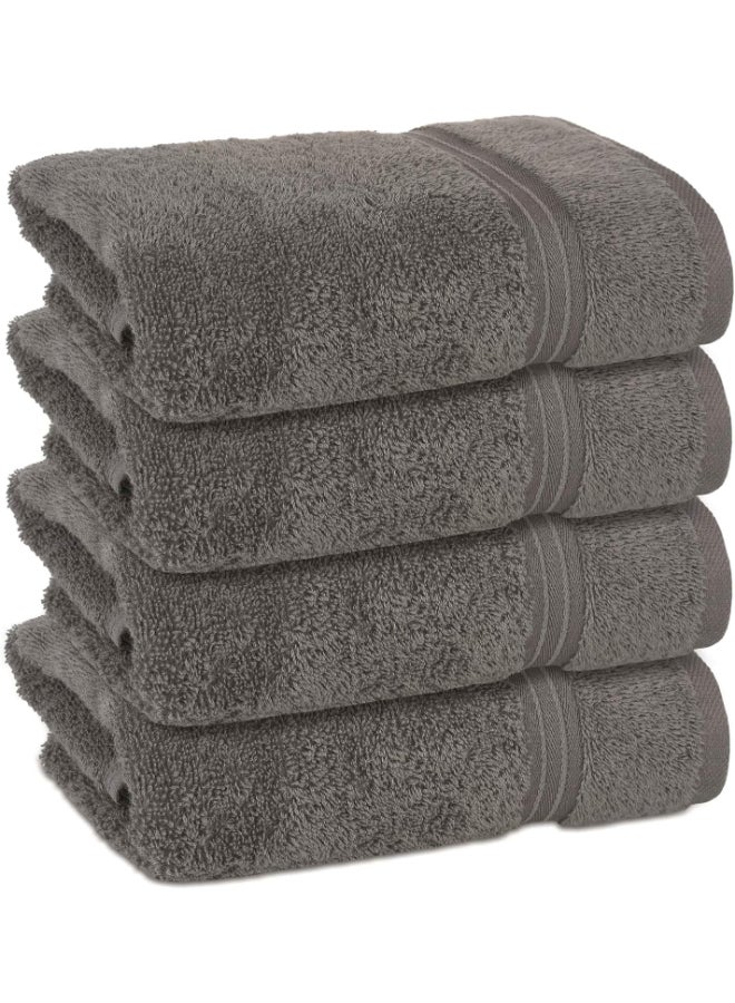 Bliss Casa 4-Piece Hand Towels, 100% Combed Cotton 550 GSM Superior Quality, Quick Dry Highly Absorbent Thick Soft Hotel Towles for Bath And Spa Bathroom Hand Towel Set Grey 40x70cm Grey 40x70cm - Image 1