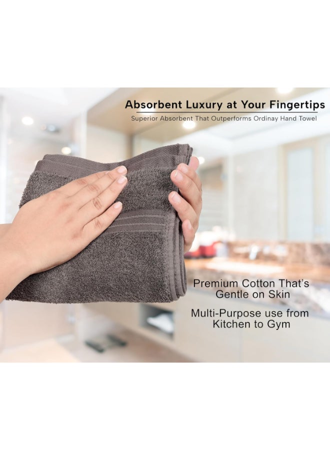 Bliss Casa 4-Piece Hand Towels, 100% Combed Cotton 550 GSM Superior Quality, Quick Dry Highly Absorbent Thick Soft Hotel Towles for Bath And Spa Bathroom Hand Towel Set Grey 40x70cm Grey 40x70cm - Image 5