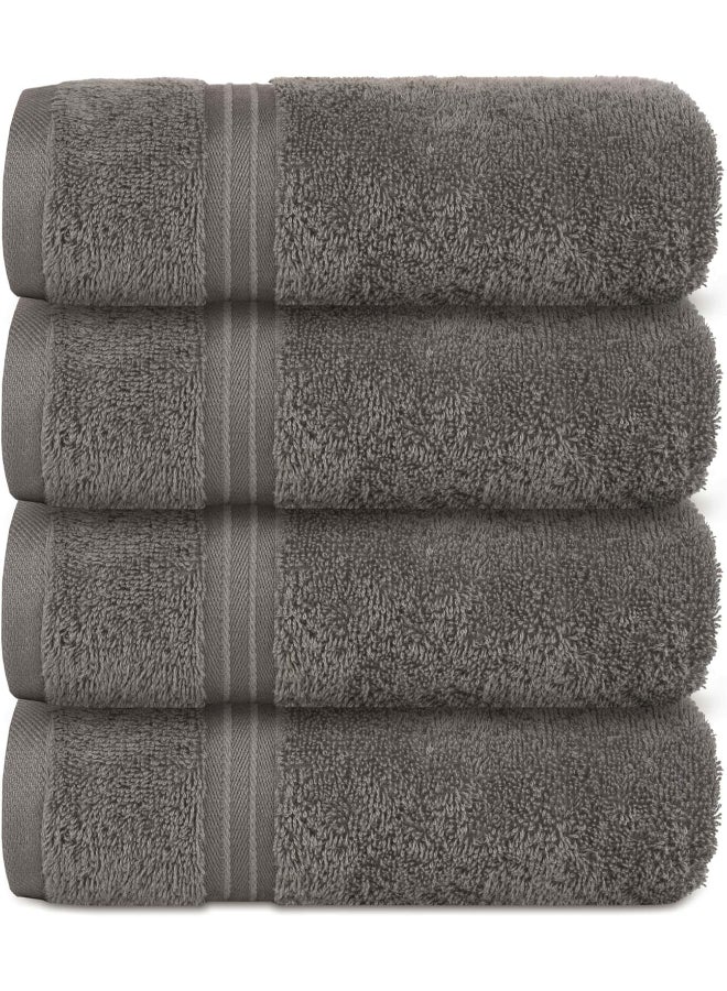 Bliss Casa 4-Piece Hand Towels, 100% Combed Cotton 550 GSM Superior Quality, Quick Dry Highly Absorbent Thick Soft Hotel Towles for Bath And Spa Bathroom Hand Towel Set Grey 40x70cm Grey 40x70cm - Image 3