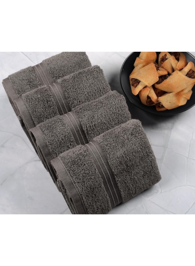Bliss Casa 4-Piece Hand Towels, 100% Combed Cotton 550 GSM Superior Quality, Quick Dry Highly Absorbent Thick Soft Hotel Towles for Bath And Spa Bathroom Hand Towel Set Grey 40x70cm Grey 40x70cm - Image 4